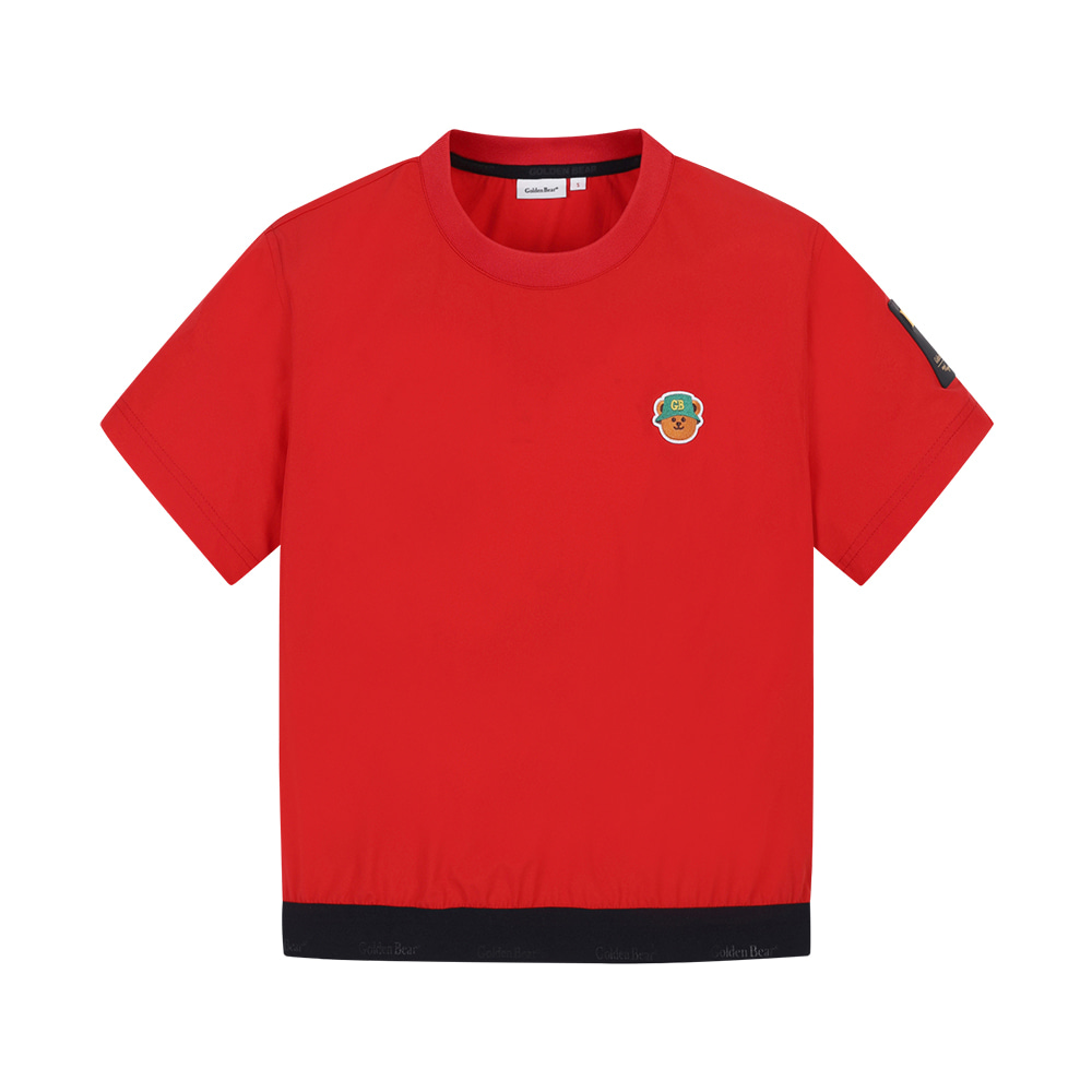 [골든베어X위글위글] 나일론 스트레치 반팔 티셔츠 - RED
